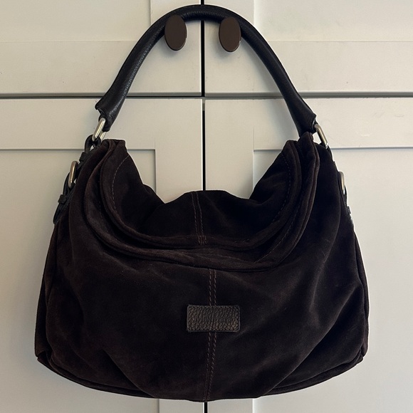 MAX MARA Chocolate brown suede hobo bag - Picture 1 of 9